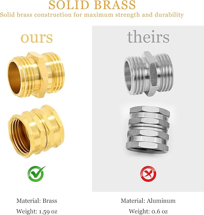 TAROSE 4 Pack Brass Garden Hose Adapter, Male to Male Hose Adapter Connector, GHT to NPT Adapter Hose Fitting,Brass Garden Hose to Pipe Fittings Connect