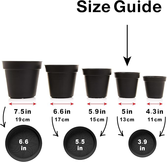 Mintra Home Garden Pots 4pk - Flowers, Herbs, Plants, Indoor, Outdoor, Colorful, Wholesale, Bulk (Light Green, 13cm Diameter (5in))