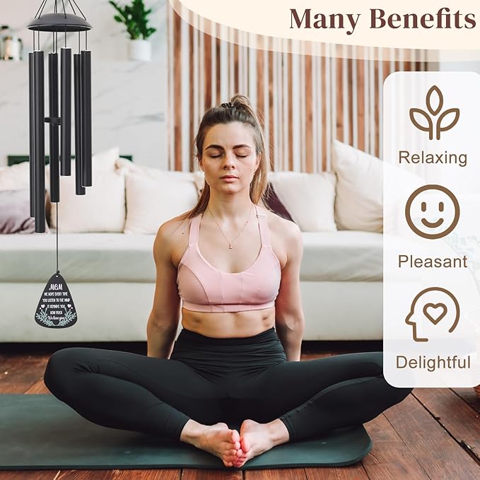 Gifts for Mom 35'' Moms Wind Chimes Christmas Best Gift for Mom Mother Birthday Gift from Daughter Son Love Reminder Gifts Windchimes Outside for Birthday Mother's Day Thanksgiving