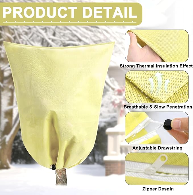 DQS 2 Pack Plant Covers Freeze Protection, 70.8" x82.6" Winter Frost Protection Blankets Frost Cloth,Suitable for Outdoor Winter Frost, Cold Weather, shrubs, Trees, Jackets, and coverings