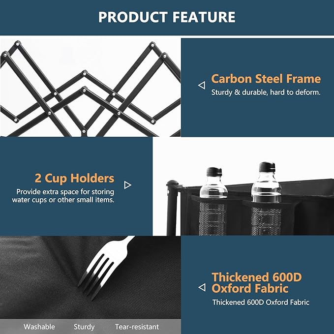 Favoyard Extra Large Collapsible Wagon Carts Foldable 220L & 360LBS Portable Folding Wagons with All-Terrain Wheels & Brakes Heavy Duty Outdoor Utility Carts for Grocery Camping Shopping Sports Garden