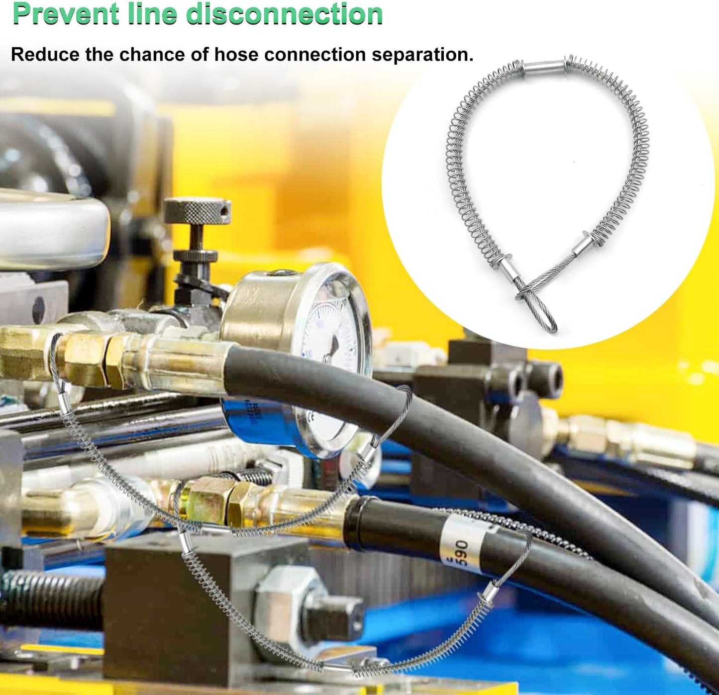 SAFBY 2PCS 2 inch Type C and Type E, Pin Lug, Aluminum Cam Lock Fittings Cam Groove Camlock, Male and Female Adapter with Hose Fitting 2PCS Whip Stop Hose Restraint 6PCS Hose Clamps