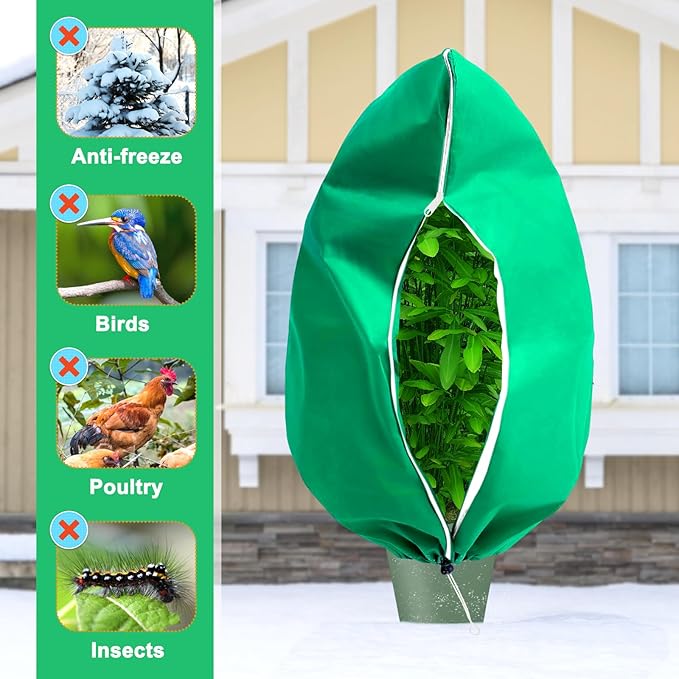 DQS Plant Covers Freeze Protection, 74.8" x90.5" Winter Frost Protection Blankets Frost Cloth,Suitable for Outdoor Winter Frost, Cold Weather, shrubs, Trees, Jackets, and coverings
