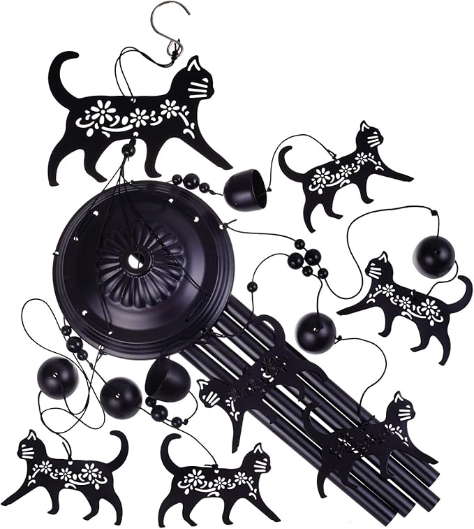 Cats Wind Chimes Outside Decor, Memorial WindChimes, Mobile Bells, Music Wind Catcher, Cat Wind Chimes for Home, Tree, Yard, Patio, Garden Decoration, Gifts for Cat Lovers, Festival Gifts for Mom