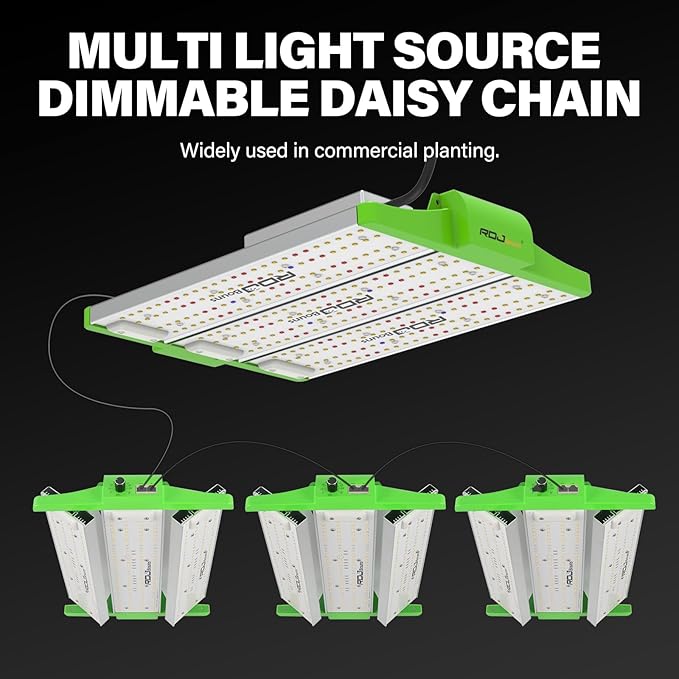 RDJ Bouns 120W Grow Lights Full Spectrum with UVA and IR, Adjustable Panel Angle, 0-100 Dimming, Daisy Chain, Grow Tent Lights for Indoor Plants for 2x2 or 3x3 Tents