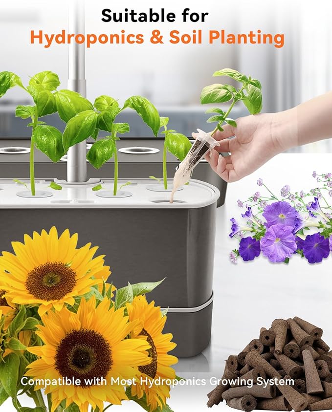 LYKOCLEAN 16 Pods Flower Seed Kit Compatible with AeroGarden Hydroponics Growing System, Indoor Garden Starter Set with Lavender, Sunflower, Petunia and Marigold