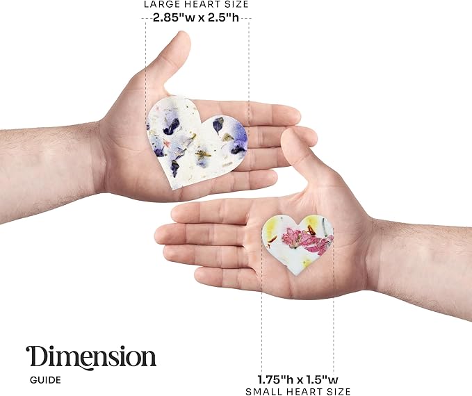 Heart Seed Paper – 50pcs Large Purple Plantable Wildflower, Writable & Plantable Gift for Moms, Plant Lover, & Teachers, Ideal for Weddings, Baby Shower, Memorial, & Celebrations