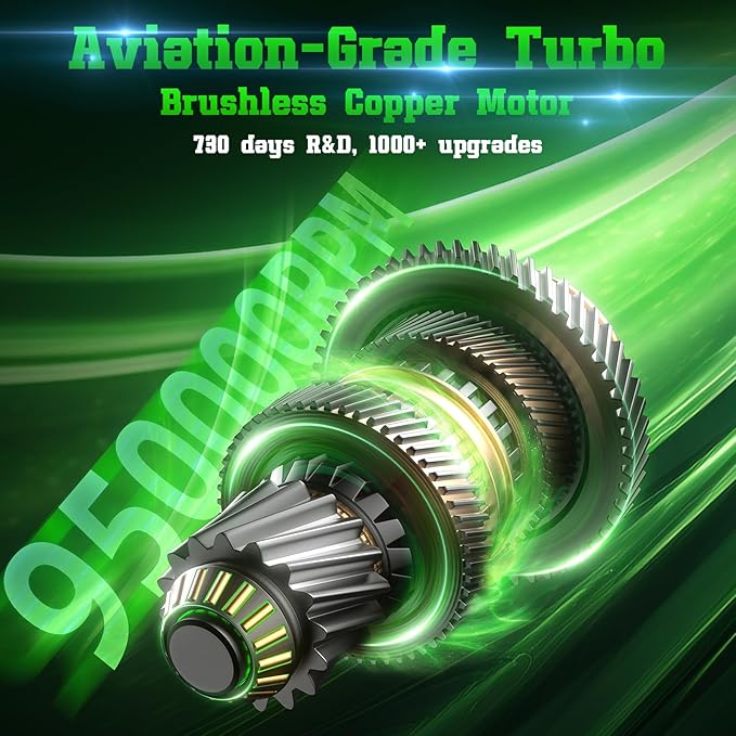 Leaf Blower Cordless, 950,000 RPM Leaf Blower Body Can be Rotated 180°, 2 X 4.5Ah Batteries and Fast Charger 4 Speed Mode Portable Lightweight Cordless Leaf Blower for Patio Cleaning(Grey)