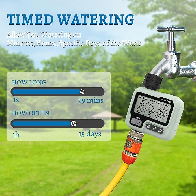 Hose Timer,Sprinkler Timers for Watering,Automatic Outdoor Water Timer,Garden Irrigation System Controller,Timed Sprinklers for Yard,Hoses Timer for Lawn,Misting Cooling