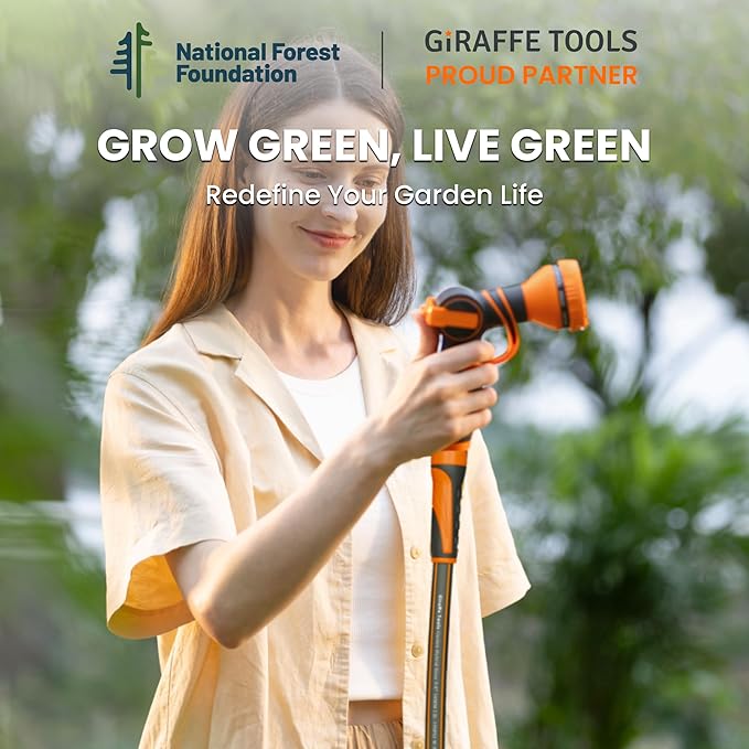 Giraffe Tools Garden Leader Hose 5ft x 5/8", Short Water Hose Heavy Duty, Flexible, Lightweight Hybrid Hose with Swivel Handle, Double Female Fittings, Burst 600 PSI