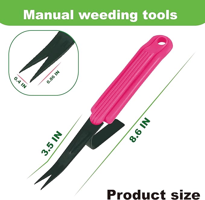 SUMIO Manual weeders,Garden Weeder, Easily removes Weeds and Digs Deeper Roots (Pink)