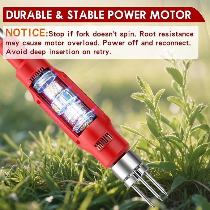 Electric Weed Puller Tool - 3 Claw Steel Head Stand Up Long Handle Weed Puller With 2 x 4.0Ah Battery & Charger & Small Shovel Versatile Garden Tools For Dandelion Lawn Flower Beds Yard