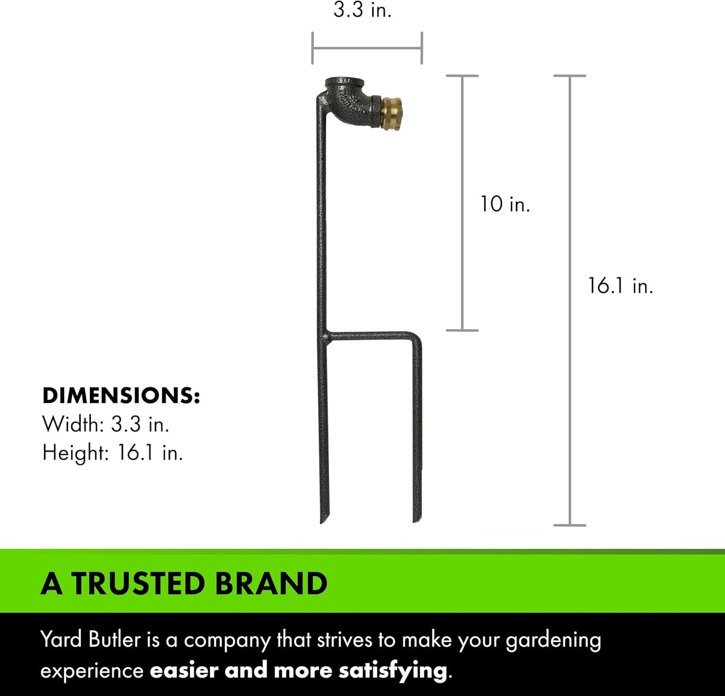 Yard Butler Step Spike Sprinkler Stand - Durable Gardening Supplies for Lawn Care - Sturdy Design & Dual Spikes for Sprinkler Stability - Water Lawn & Garden Evenly