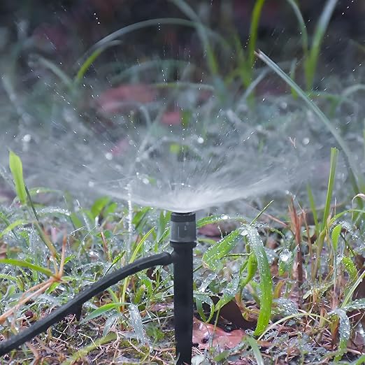 30 Pcs Drip Irrigation Emitters, Adjustable Irrigation Drippers Micro Sprinkler Sprinkler Head for 1/4 Irrigation Tubing,0-3' Spray Distance Drip Line Emitters for Drip System, Automatic Irrigation