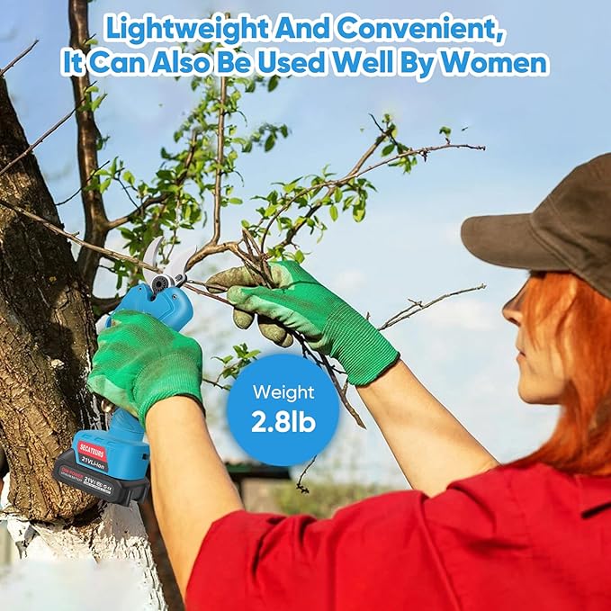 Electric Pruning Shears,1.2in(30mm) Cutting Diameter Pruning Shear for Gardening with 2Pcs 2.0Ah Rechargeable Batteries and 1 Charger, Branch Cutter for Tree Trimming