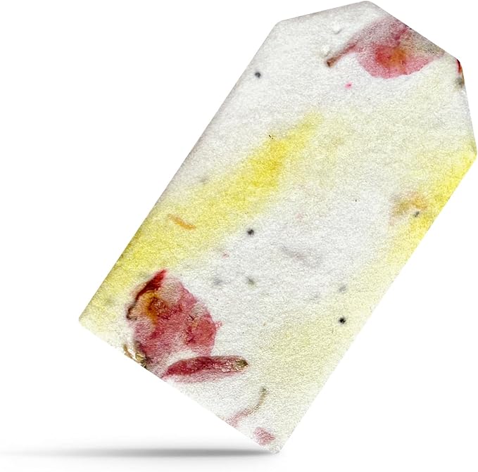 50Pcs Plantable Pink & Yellow Seed Paper Tags With Wildflower Seeds, Writable & Plantable Gift for Moms Plant Lover, Teachers, Ideal for Weddings, Baby Shower Favors, Memorial, Celebrations