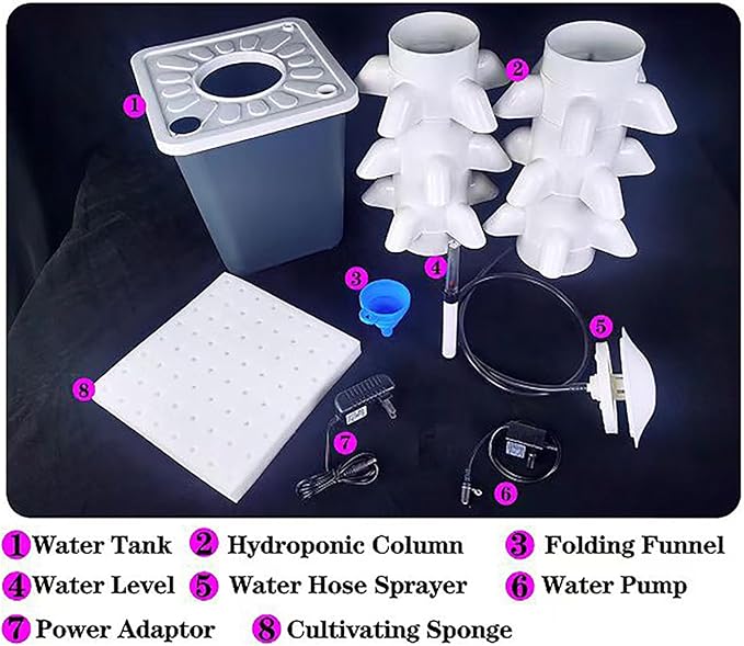 Hydroponics Growing System kit, 25 Pods Vertical Hydroponic Tower for Smart Indoor Home Gardening Lovers Hydroponic Germination Kit