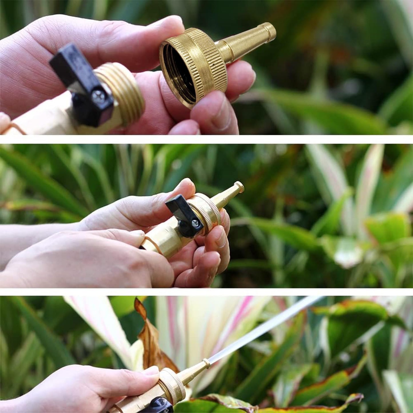 2" Jet Sweeper Brass Nozzle for Garden Hose, Heavy-Duty Solid Brass Hose Nozzles with 3/4" GHT Inlet, High-Pressure Jet Stream, Leak-Resistant, Includes 2 Rubber Washers