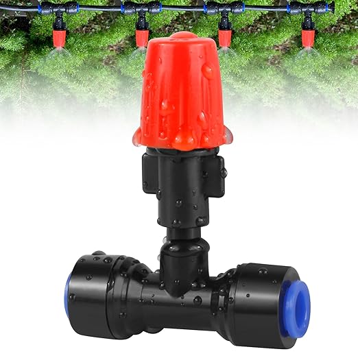 20PCS Adjustable Drip Irrigation Emitters(Mist)Kit-Quick Connect for 1/4" Tubing, Water-Saving, Dual Adjustment System-Easy to Install Drippers for Precise Garden Watering of Vegetables,Shrubs&Flowers