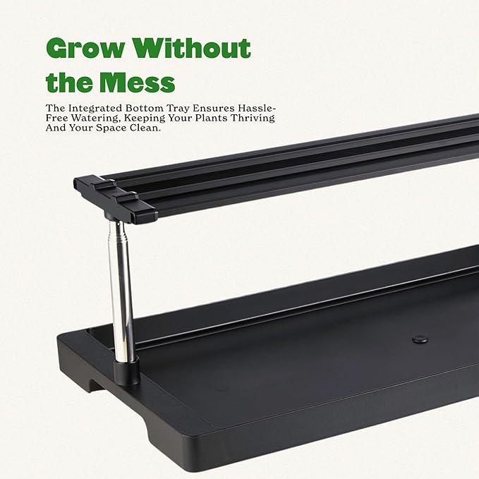 Epic Gardening Seed Starting Grow Light - Full-Spectrum LED with Adjustable Height & Integrated Tray for Indoor Seedlings | Energy-Efficient, Long-Lasting Light with Timer (Standard)