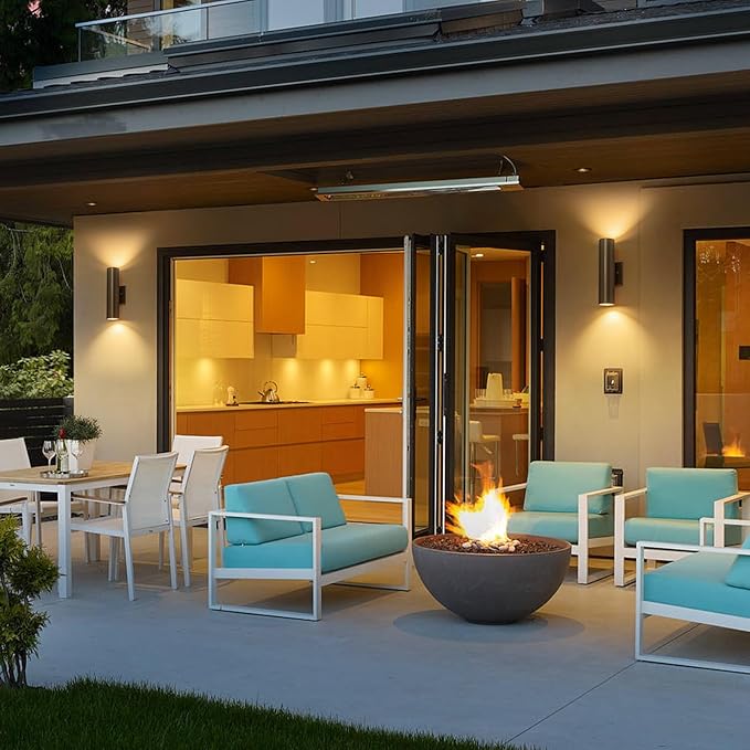 Modern Outdoor Wall Light 11.8" Integrated LED Cylinder Up and Down Outdoor Lights, 2-Light Exterior Lighting Fixtures for House Patio Front Porch Garage