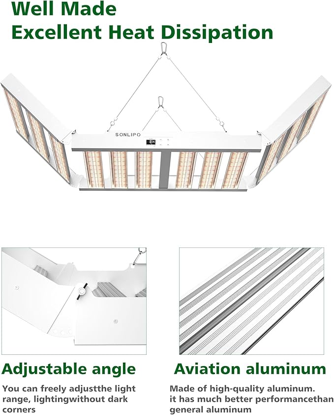 2024 New SPF6000 PRO 600W LED Grow Light 6x6ft Coverage with Veg & Bloom Dimmer Timer Full Spectrum Grow Lamps for Indoor Plants Seeding Flowering LED Plant Light Fixture