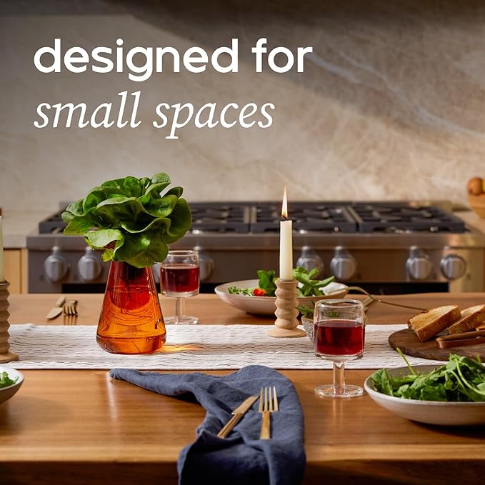 Counterstand Set – Vase Plant for Indoor Edible Garden Kit for Herbs & Lettuce – Small-Space Hydroponic System – Home Decor & Gifting – with Glow Lamp