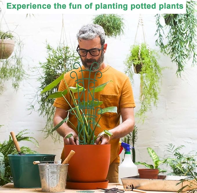 Plant Trellis for Potted Plants 12 Pack Stackable Indoor Outdoor Climbing Houseplant Support with Garden Wire for Pothos Hoya Ivy Flower