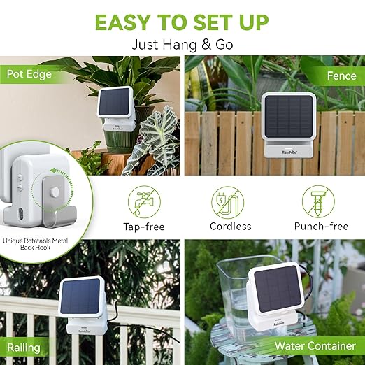 RAINPOINT Smart WiFi Solar Automatic Plant Watering System for House Potted Plants, Up to 20 Plants Expert Dripline Layouts Vacation Self Watering Drip Irrigation Pump Device Kit Indoor/Outdoor Garden