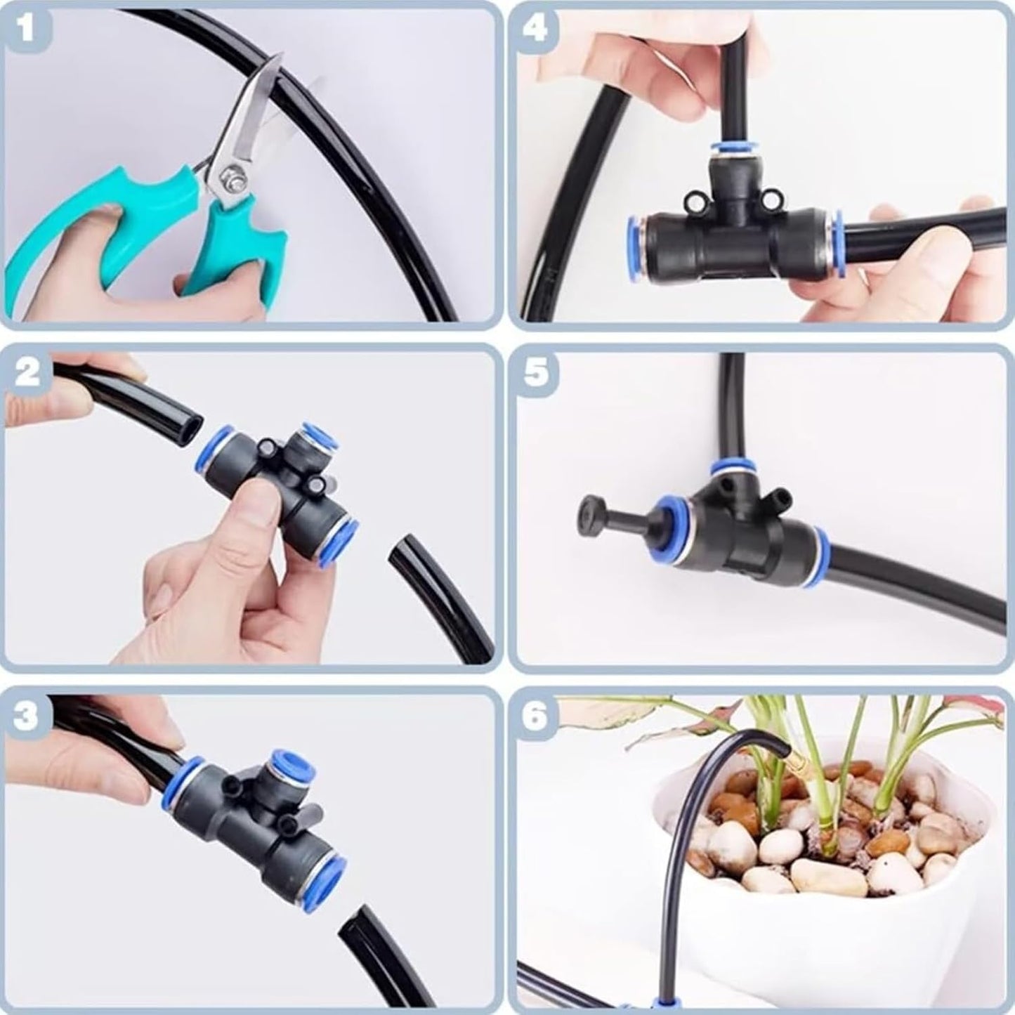 360° Curved Garden Automatic Irrigation System, 49.21Ft Bendable Garden Irrigation System, Adjustable Atomizing Copper Nozzle for Watering System for Garden Plants Lawn (32.9Ft Hose + 10 Nozzles)