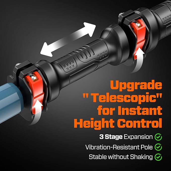 SENIX 10" Cordless Pole Saw, X6 60V Max 3.0Ah Battery Powered Pole Saw with 14ft Reach Carbon Fiber Telescoping Pole, 65.5ft/s Cutting Speed for Pruning and Trimming Branches(CSPX6-M)