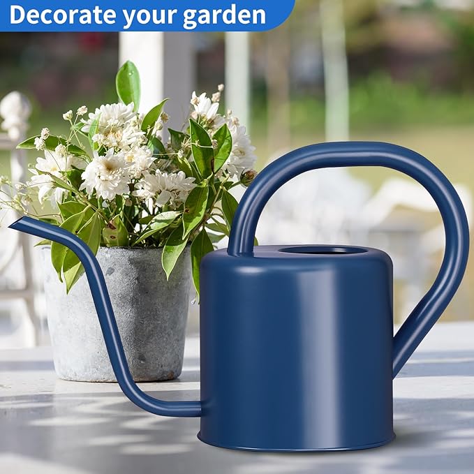 Watering Can, Stainless Steel Watering Can for Indoor & Outdoor Plants, 1L/35oz Long Spout Water Can with Handle, Rust-Proof Plant Watering Pot for House Plants, Garden Flowers