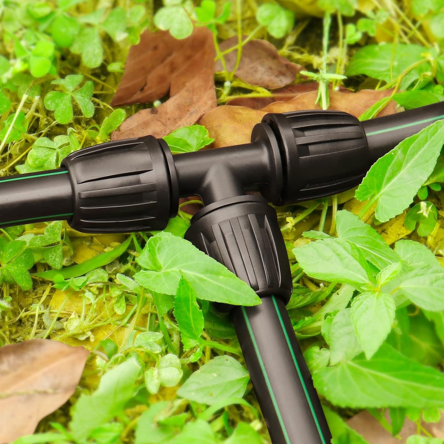 Drip Irrigation Fittings for 1/2 Inch Drip Tubing (1/2" ID x 0.65" OD):1/2'' Drip Line Tees Anti-drop Locked Nut Barbed Tee Connectors Garden Irrigation System Parts (10 Pack)