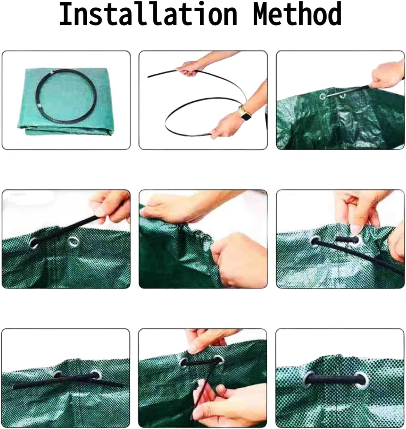 Reusable Lawn and Leaf Bag, 32 Gallon Heavy Duty Yard Waste Bag with 4 Handles, Collapsible Garden Bag for Leaves, Grass Clippings, Lawn Trash, Compost & Outdoor Storage