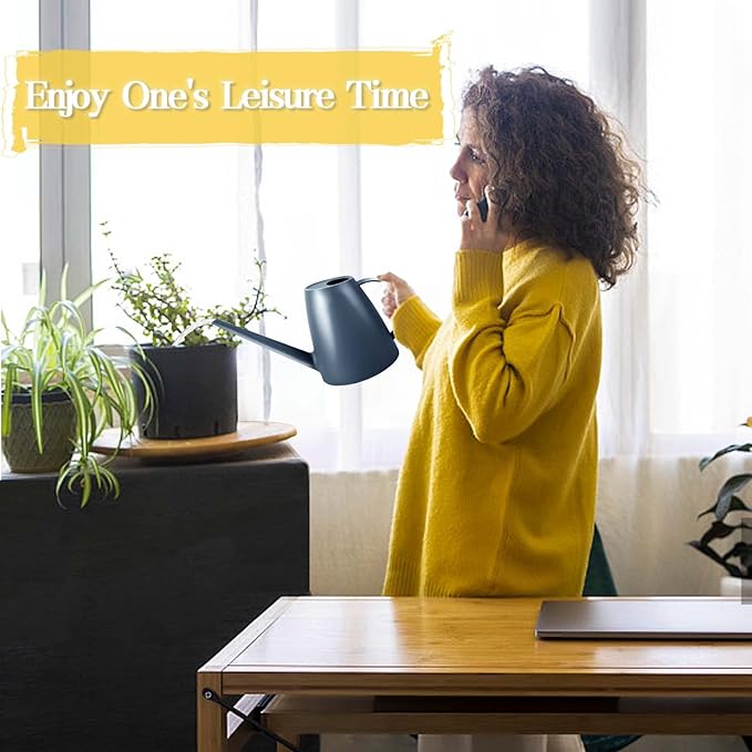 Watering Can for Indoor Plants, Small Watering Cans for House Plant Garden Flower, Long Spout Water Can for Outdoor Watering Plants 1. 8L 1/2 Gallon (Blue)