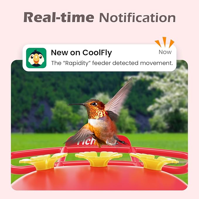 Smart Hummingbird Feeder with Camera Solar Powered, AI Identify, Instant Notification, Leakproof & Ant Moat Bird Feeder with Camera, Hummingbird Feeders for Outdoors, Gift for Bird Lovers (20 oz)