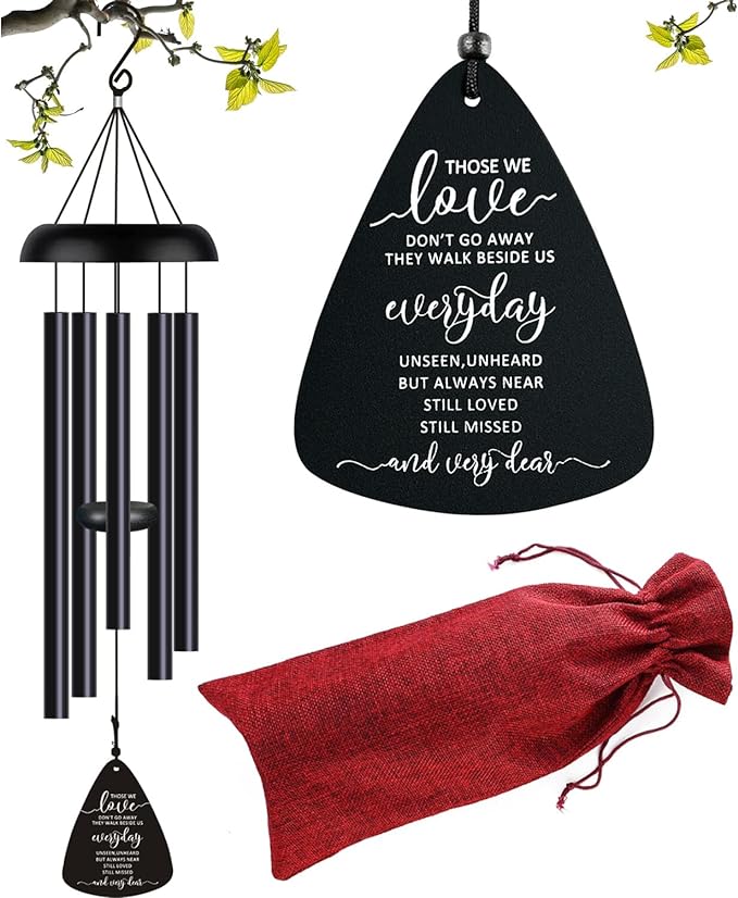Sympathy Memorial Wind Chimes for Loss of Loved One Prime, Sympathy Gift Baskets Memorial Gifts for Loss of Mother Father, Grief Gifts Bereavement Funeral Gifts Windchimes in Memory of A Loved One