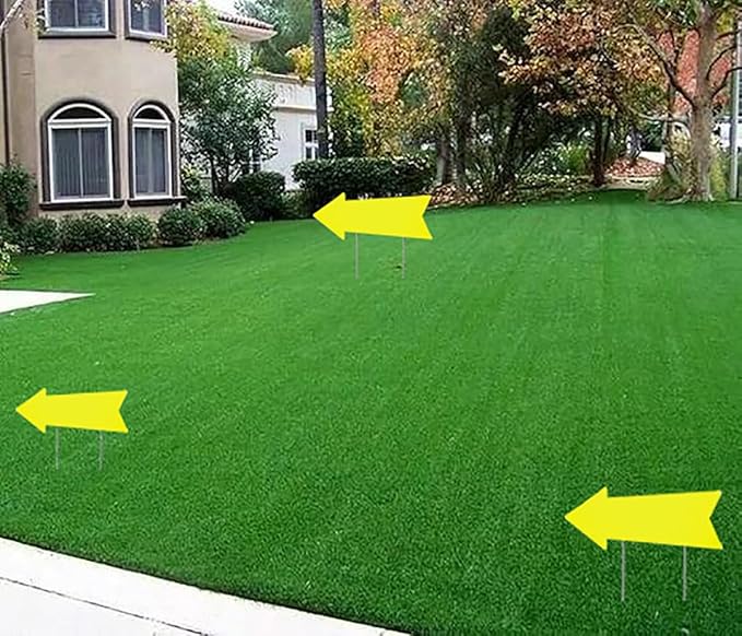 Yellow Arrow Signs with Stakes, 12Pcs - 17x6 Inches, Directional Signs for Real Estate, Garage Sales