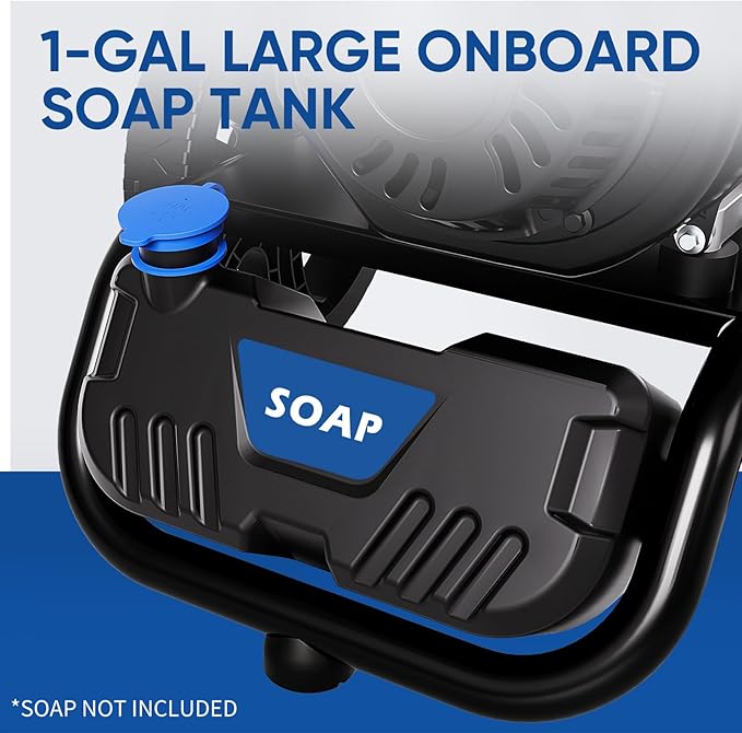 TOOLCY 3400 PSI Gas Pressure Washer, High-Performance 212cc OHV Engine, Reinforced Pump. Onboard Soap Tank, 30FT Hose, Spray Gun & 5 Nozzles, Max 2.8 GPM, Great for Cars/Driveways/Homes/Patios/Boats