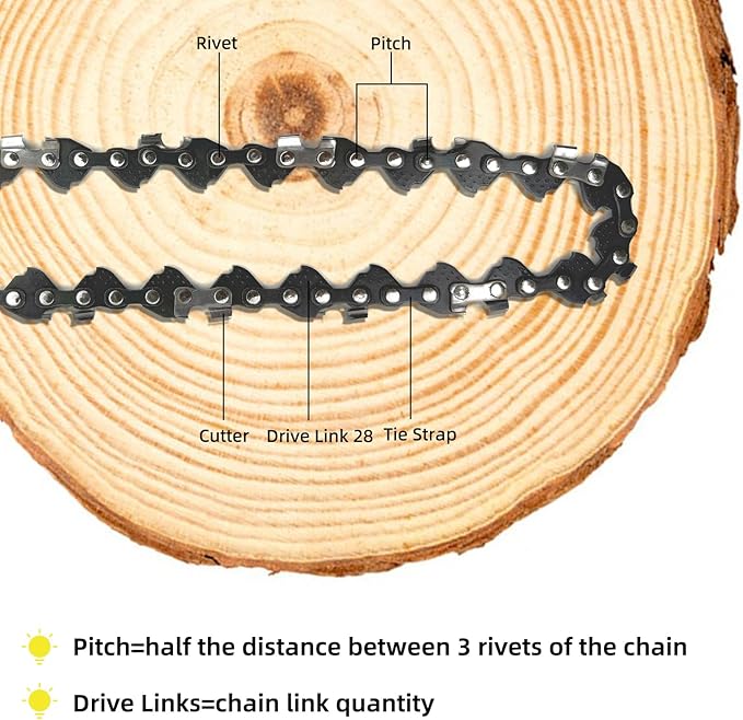 2 Pack 5 Inch Chainsaw Chain Low Kickback 5 Inch Chain Saw Chain Fit For WORX WG324, FASTCRAFT 2020X-L, 5" Replacement Chains Fits for 5" Electric Battery Powered Chainsaw