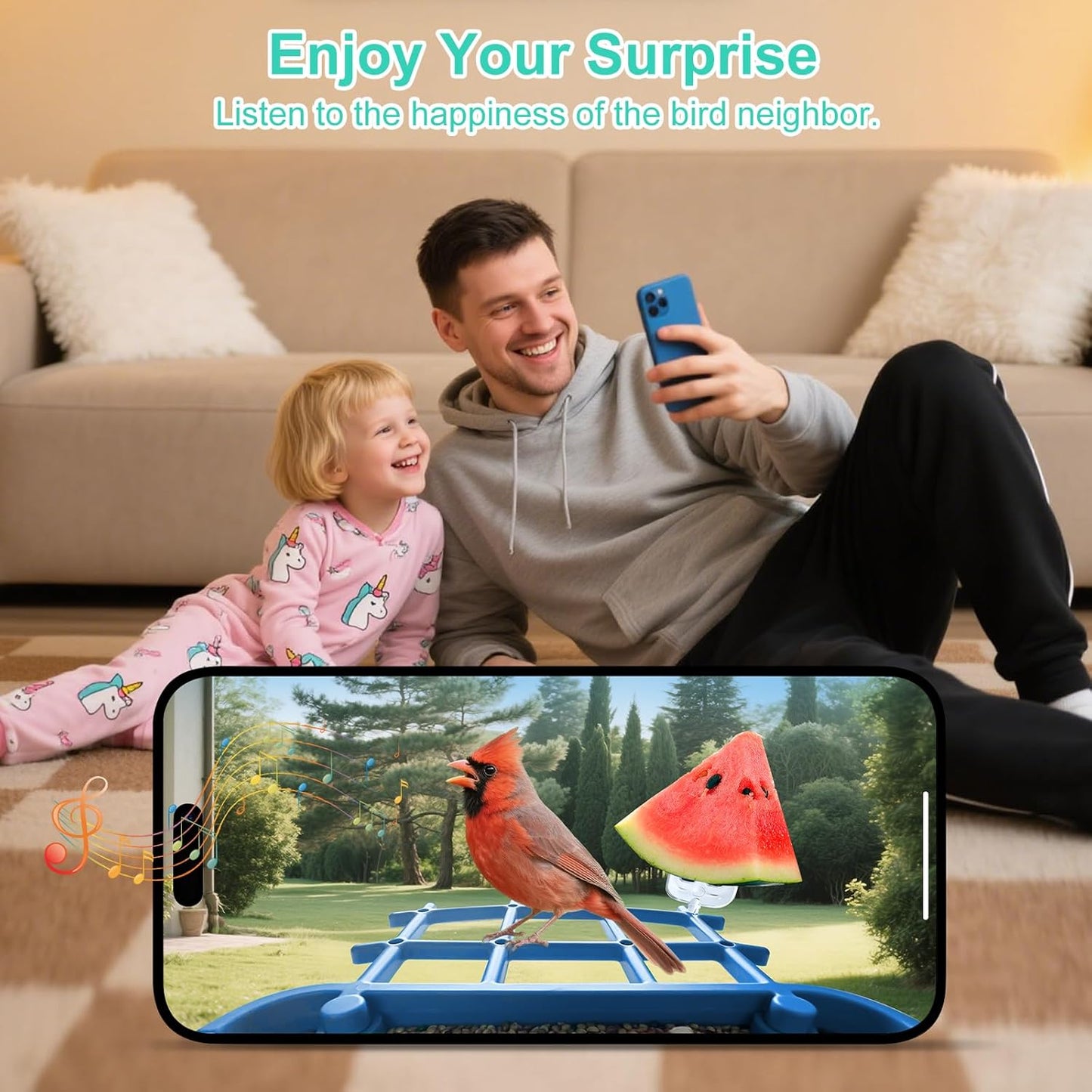 Smart Bird Feeder with Camera,AI Identify Birds Species,Auto Record 2K Birds Video in Backyard Garden,Live View,Instant Notifications,Solar Powered Charging,Ideal Gift for Family and Bird Lovers