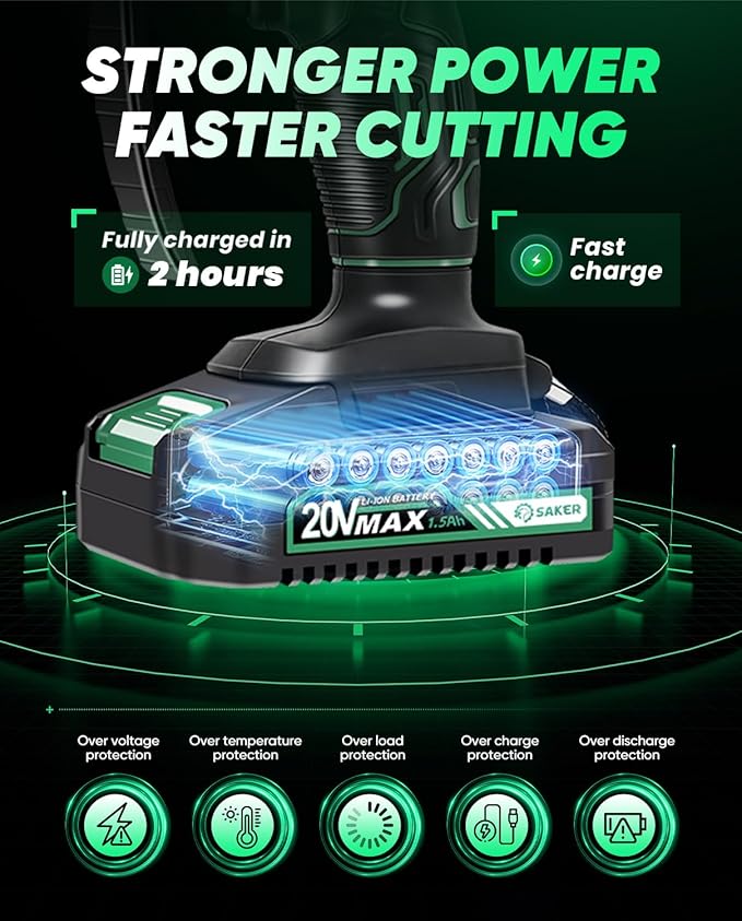 Saker Mini Chainsaw,2025 New Upgrade Electric Chainsaws,Portable Chain Saw Cordless Battery Powered,Small Handheld Chain Saws Pruning Shears Saw for Wood Tree Branches,Courtyard and Garden