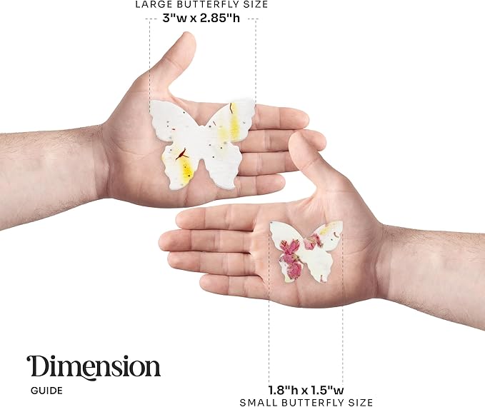 Butterfly Seed Paper – 50pcs Large Yellow Plantable Wildflower, Writable & Plantable Gift for Moms, Plant Lover, & Teachers, Ideal for Weddings, Baby Shower, Memorial, & Celebrations