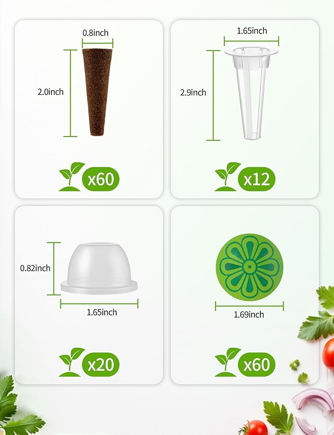 Hydroponics Growing System Pods, Compatible for Aerogarden Pods,Seed Herb Pods Kit 160Pcs, Indoor Herb Garden Starter Growing