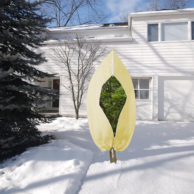 Plant Covers Freeze Protection, 72" X 85" Frost Cloths for Outdoor Plants, 2 Packs Frost Blankets for Outdoor Plants, Frost Cover with Zipper Drawstring | Plant Covers for Winter