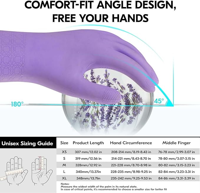 Vgo... Extra Long Gardening Gloves,Double-layer,Waterproof,Slip-Resistant,Chemical-Resistant Glove for Gardening,Outdoor Work(TP1117)