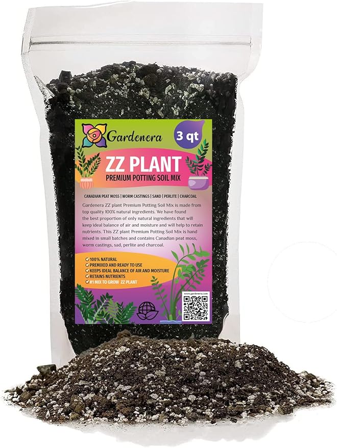 Gardenera Premium ZZ Plant Superior Growth Soil - Perfect Aeration for Robust Root Development & Plant Health - 4 QUARTS