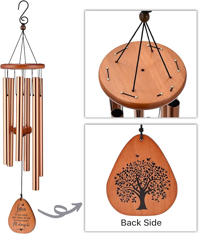 Memorial Wind Chimes Gifts, Sympathy Wind Chimes, Sympathy Gifts for Loss of Loved One, Bereavement Gift Baskets, Home Decor Outdoor Garden, Soothing Melodic Tones for Grieving Hearts