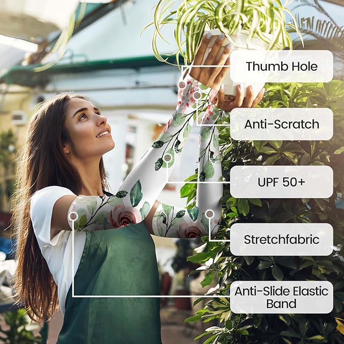 Gardening Sleeves for Women Farm Sun Protection Thorn Proof Cooling Arm Sleeves to Cover Arms for Garden Sports
