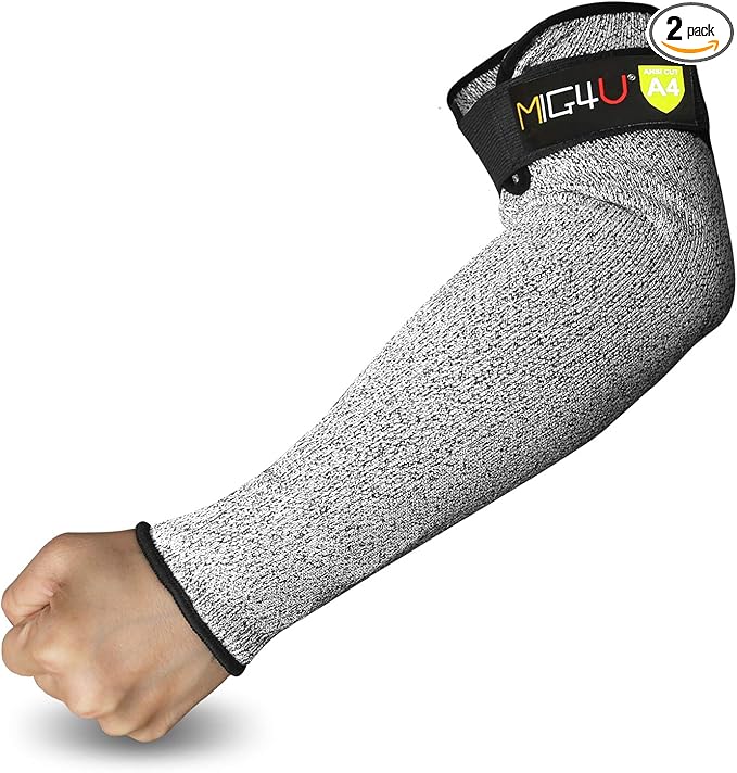 MIG4U 1 Pack Cut Resistant Sleeve Safety Protection Arm Guards No Thumb Shot, Adjustable fit for Men and Women Yard Work,Construction,Farm,Gardening 18 inches